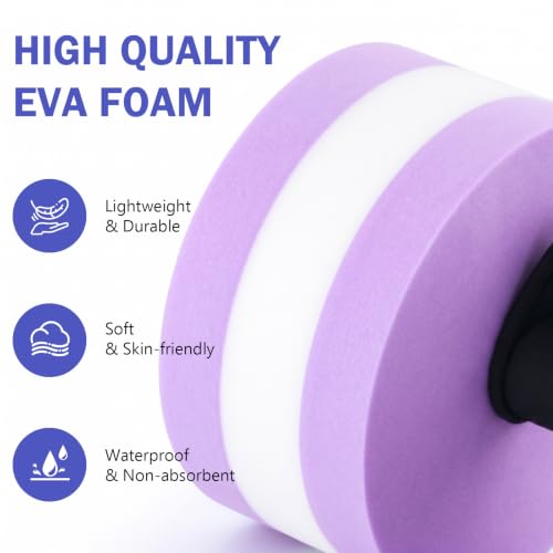 Water Weights, 2Pcs Aquatic Dumbbell for Exercise, Water Aerobics Equipment | Lightweight Resistance with handles, pool water fitness, Rehabilitation&Strength Training, Soft EVA Foams Materials