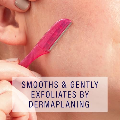 Schick Hydro Silk Touch-Up Dermaplane Razor for Women Face, 3 ct | 3-in-1 dermaplaning tool, Removes peach fuzz, Exfoliating face razors for women, Includes precision cover to shape brows.