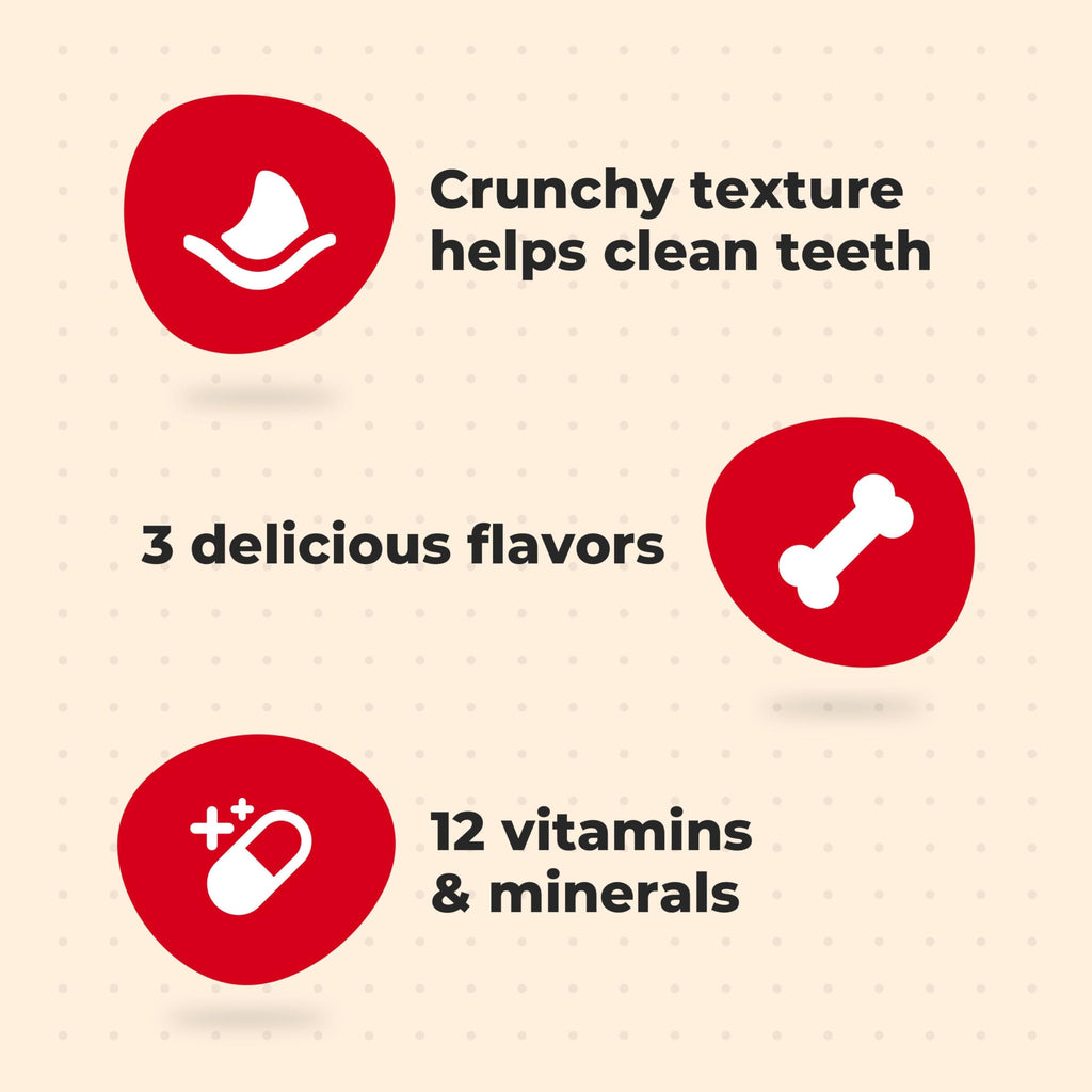 Milk-Bone Flavor Snacks Mini’s Dog Treats, 36 Oz. | 5 calories per treat, 15% protein, 3 flavors per canister (beef, chicken & bacon, naturally & artificially flavored)