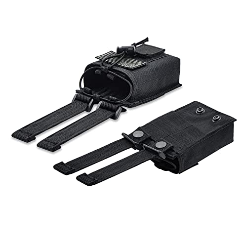 YEZEJUN Molle Radio Pouch Holster Tactical Holder Duty Belt Accessories Military Heavy Bag for Two Ways Walkie Talkies Adjustable Storage with 1 Pack Patch