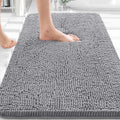 OLANLY Bathroom Rugs 30x20, Extra Soft Absorbent Chenille Bath Rugs | Grey, Quick-Drying Rubber Backing, Machine Washable Bath Mat for Bathroom Floor, Tub and Shower, Home Decor Accessories
