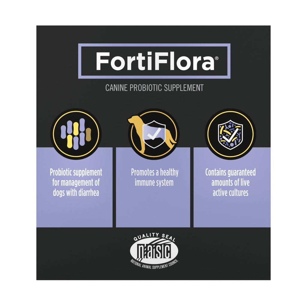 Purina Pro Plan Veterinary Supplements FortiFlora Dog Probiotic Supplement | FortiFlora Probiotic Supplement with strain of probiotics promotes intestinal health and can help management of diarrhea
