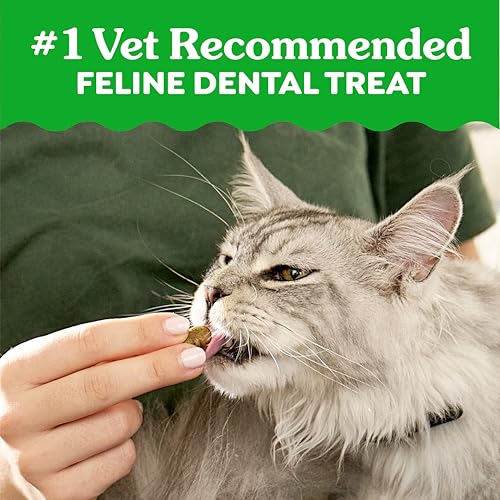 Greenies Feline Natural Dental Cat Treats, Roasted Chicken Flavor, 9.75 oz | #1 vet-recommended, clinically-proven oral care, cleans teeth and freshens breath, cleans to gumline, natural ingredients
