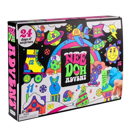 Schylling NeeDoh Squishmas Advent Calendar (Pack of 1) | Christmas Countdown with 24 Mini Squeeze Toys