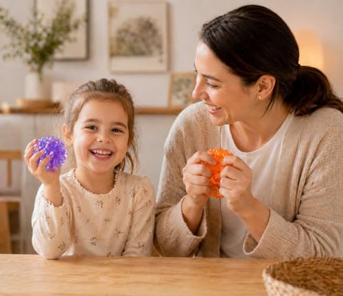 J’Adore 3 Pack Squishy Toys for Kids, Sensory Stress Relief Toys Set, Fun Cube, Gum Droppable & Spiky Orb, Soft Squeeze Fidget Toys for Toddlers Ages 3+, Party Favors & Gifts