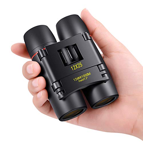 POLDR 12X25 Small Pocket Binoculars Compact for Adults | Mini Portable, Easy Focus, Crystal Clarity for Bird Watching, Concert, Opera, Cruise, Travel, Hiking