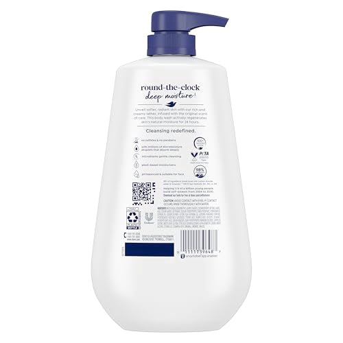 Dove Deep Moisture Body Wash, 30.6 oz Pump, Sulfate Free | Dove Deep Moisture Body Wash hydrates dry skin for 24 hours with a sulfate-free formula and MicroMoisture technology.