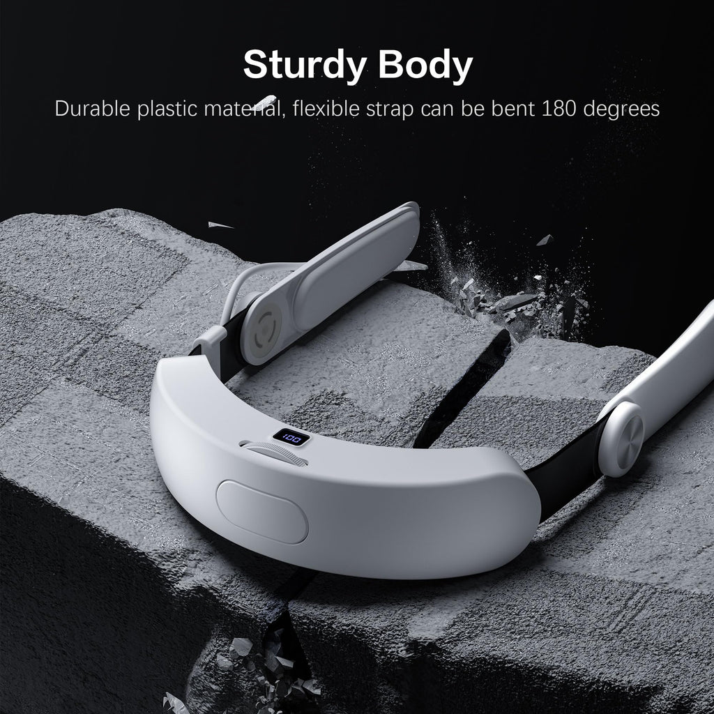 WOUNMTT Head Strap for Meta Quest 3/3S with Battery, Adjustable | Patented one-click fit with 3-level rear support. Built-in battery adds 2-4H playtime. Fast charge. Reduces facial pressure