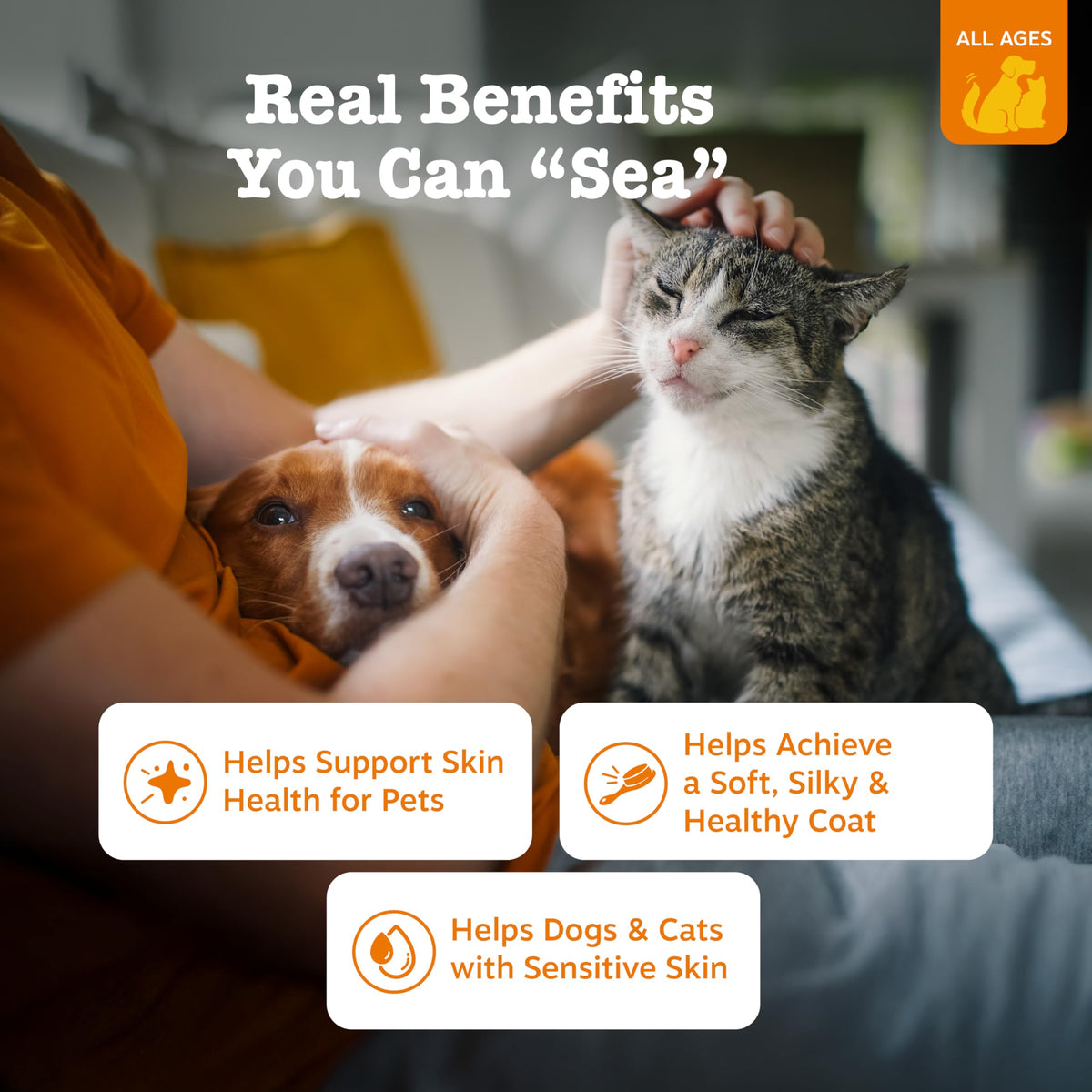 Zesty Paws Salmon Oil for Dogs & Cats - Omega 3 for Dogs 8.5oz | Fish Oil for Dogs and Cats - Omega-3 Blend Pollock + Salmon Oil - for Skin and Coat Support, Omega 3 Supplement for Pets