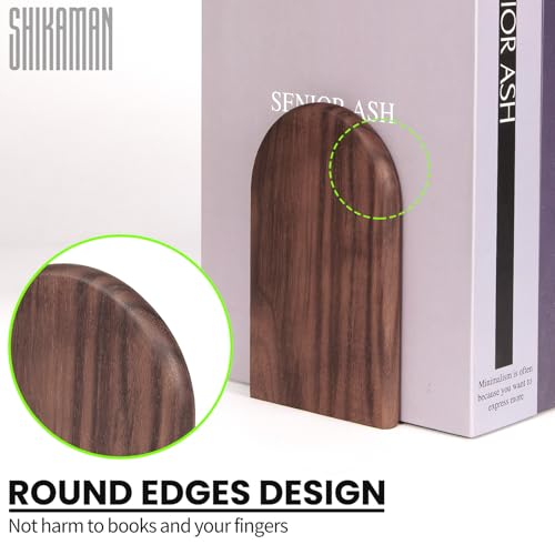 Book Ends,1 Pair Bookends Wood Book Ends Universal Economy Bookend | Book Stoppers for Heavy Duty Books, CD, File, Video Games
