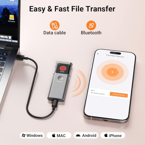 AI Voice Recorder, Transcribe & Summarize with AI Note Taker | Voice Recorder for Meetings & Lectures & Interviews, Voice Activated with Playback, 90+ Languages, Portable Tape Recorder