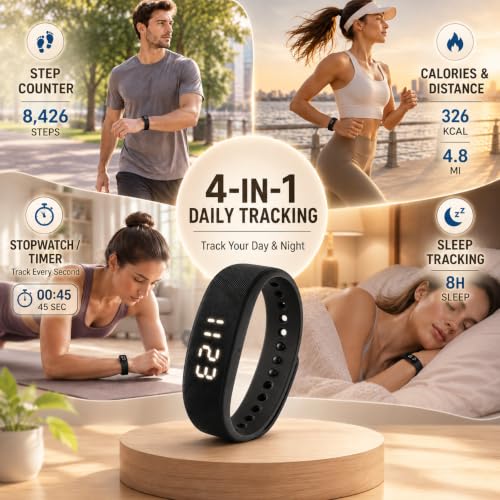 Ulvixar Vibrating Alarm Watch for Heavy Sleepers,Silent Wake up Alarm Wrist | Powerful Wrist Vibrating Alarm,For Hearing impaired,20-Day Battery,Comfort Silicone Loop,Ideal For Couples,Shared Space，Dorms