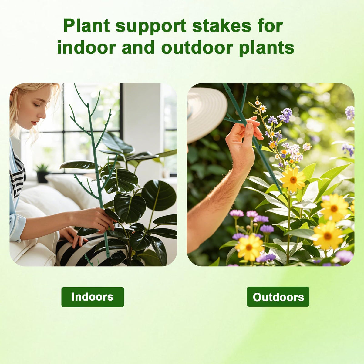 PERSZEN 6 Pack Stackable Monstera Plant Support, Plant Stakes for Indoor and Outdoor Plants Use, Garden Stakes for Climbing and Potted Plants, Pothos, Philodendron