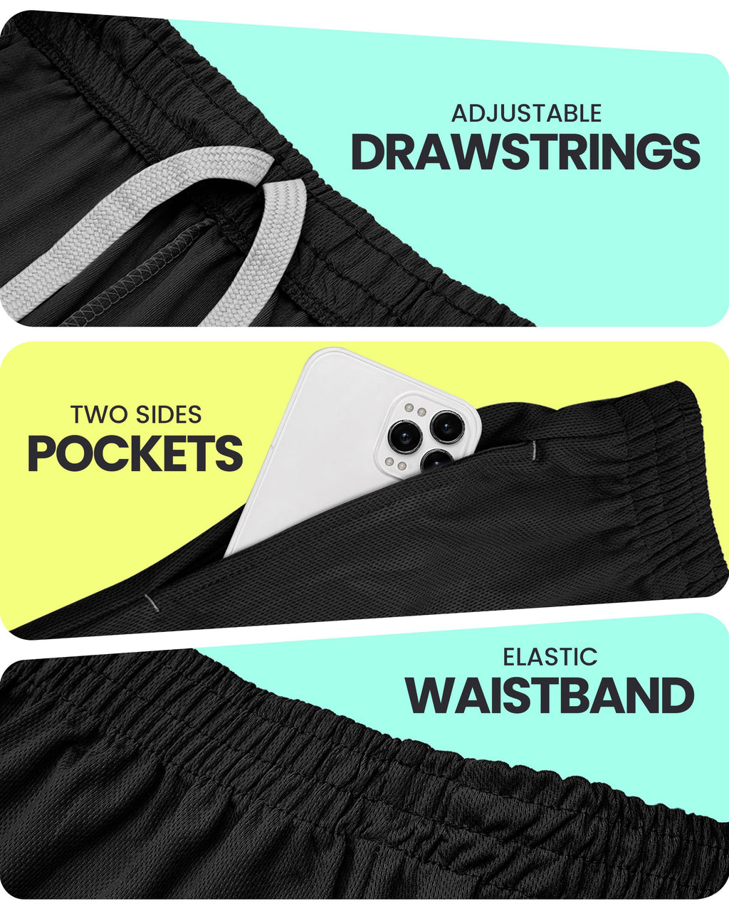 NY Threads Breathable Mesh Mens Athletic Shorts Loose-Fit Quick Dry Shorts | Lightweight Activewear Knit Workout Shorts with Pockets 8 Inch Inseam Gym Short Elastic Waistband with Drawstring