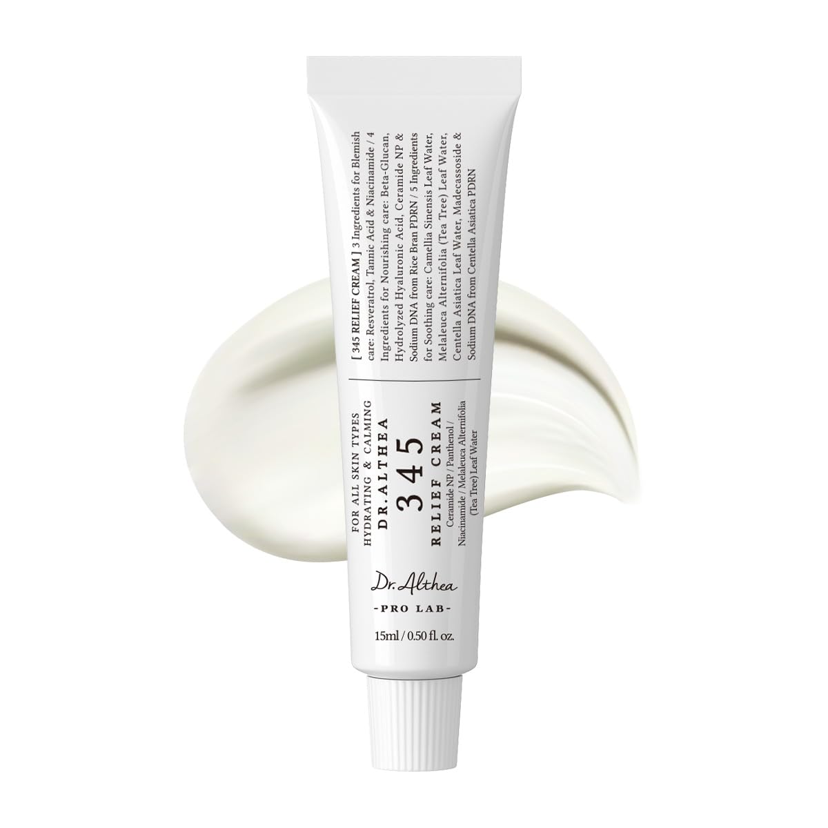 Dr.Althea 345 Relief Cream, 0.50 Fl Oz (Ver.2 - Pack of 1) | PDRN, Hyaluronic Acid for Instant Hydration, Blemish, Post-Acne Vegan Face Moisturizer with Centella, Non-comedogenic