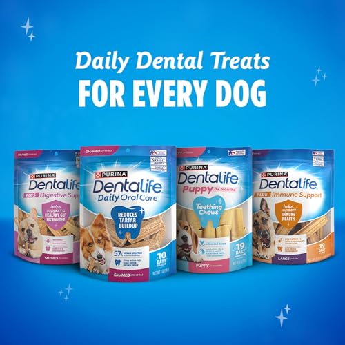Dentalife Purina Daily Dental Chews for Large Dogs, 18 ct Pouch | Chewy, ridged texture in a tasty chicken flavor, helps reduce tartar buildup and help freshen breath