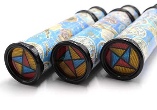 SPADORIVE 3 Pack Magic Kaleidoscope Toy for Teens Adults 3D Mirror Lens Kaleidoscope Party Favors Stretchable Long Classic Kaleidoscope Toy Educational Science Developmental Toy (Blue)