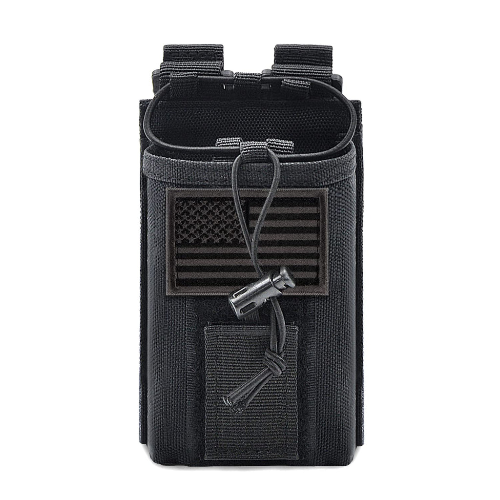 YEZEJUN Molle Radio Pouch Holster Tactical Holder Duty Belt Accessories Military Heavy Bag for Two Ways Walkie Talkies Adjustable Storage with 1 Pack Patch