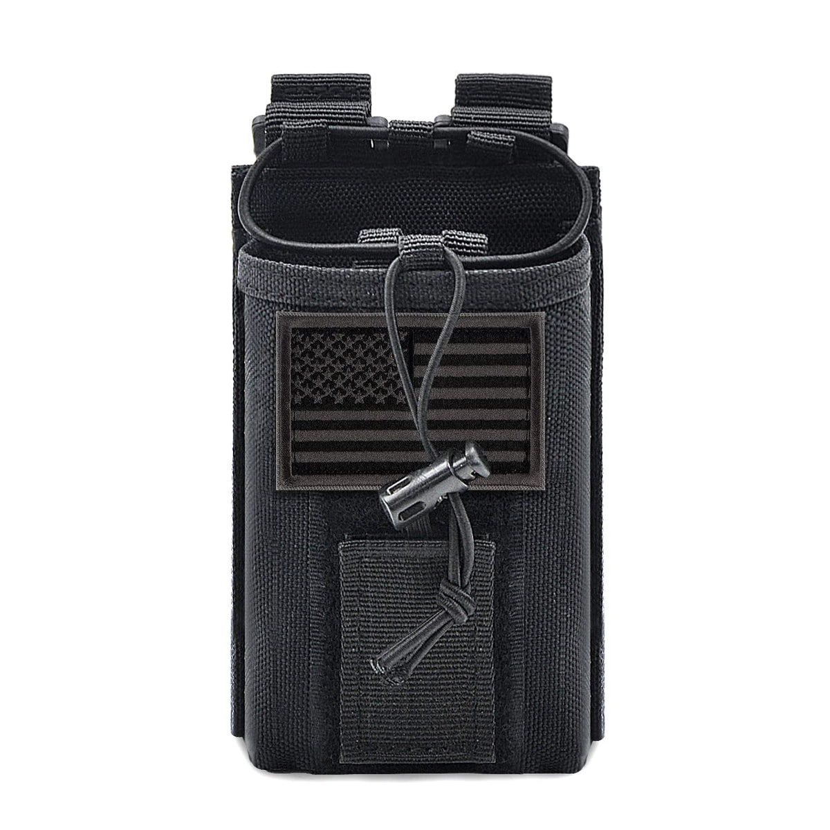 YEZEJUN Molle Radio Pouch Holster Tactical Holder Duty Belt Accessories Military Heavy Bag for Two Ways Walkie Talkies Adjustable Storage with 1 Pack Patch