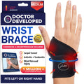 Doctor Developed Wrist Brace, Wrist Wraps for Carpal Tunnel Arthritis, Tendonitis, Hand Support, Ideal for Fitness, Weightlifting - Handbook Included (Wrist Brace 1 Pack)