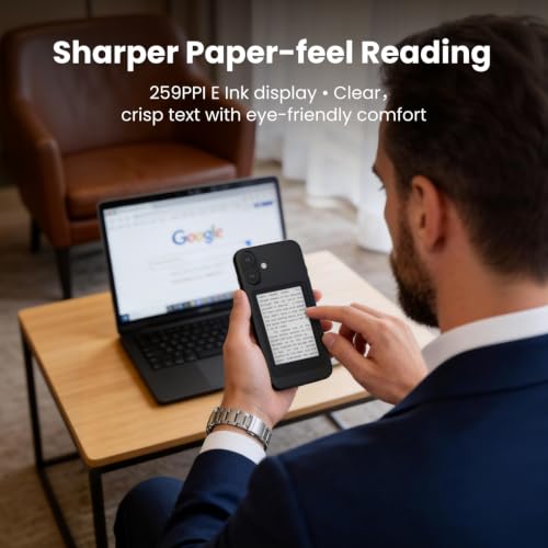 XTEINK X3 3.7" Pocket E-Ink eBook Reader,58g,Magnetic, Mini Ereader Devices | Ultra-thin 0.2" design with magnetic pogo-pin charging, gyroscope page-turn, 16GB storage, and distraction-free reading