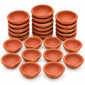TIED RIBBONS 24 pcs Handmade Natural Clay Diya for Indian | Traditional Homemade Diwali Diyas Tealight | Indian Oil Lamp | Diwali Decorations | Indian Gifts, Pooja Decor | Terracotta Diyas