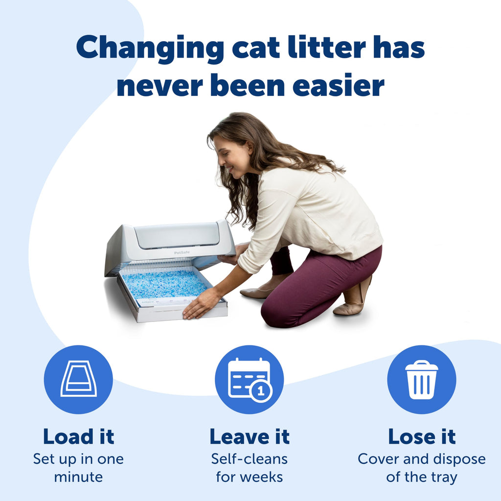PetSafe ScoopFree Disposable Crystal Cat Litter Tray, Fresh Scent, 3 Pack | No-Scoop Crystal Cat Litter, 5x Faster Odor Control, 99% Dust-Free, Easy Cleanup, Leak-Proof Disposable Tray Refill with Lid