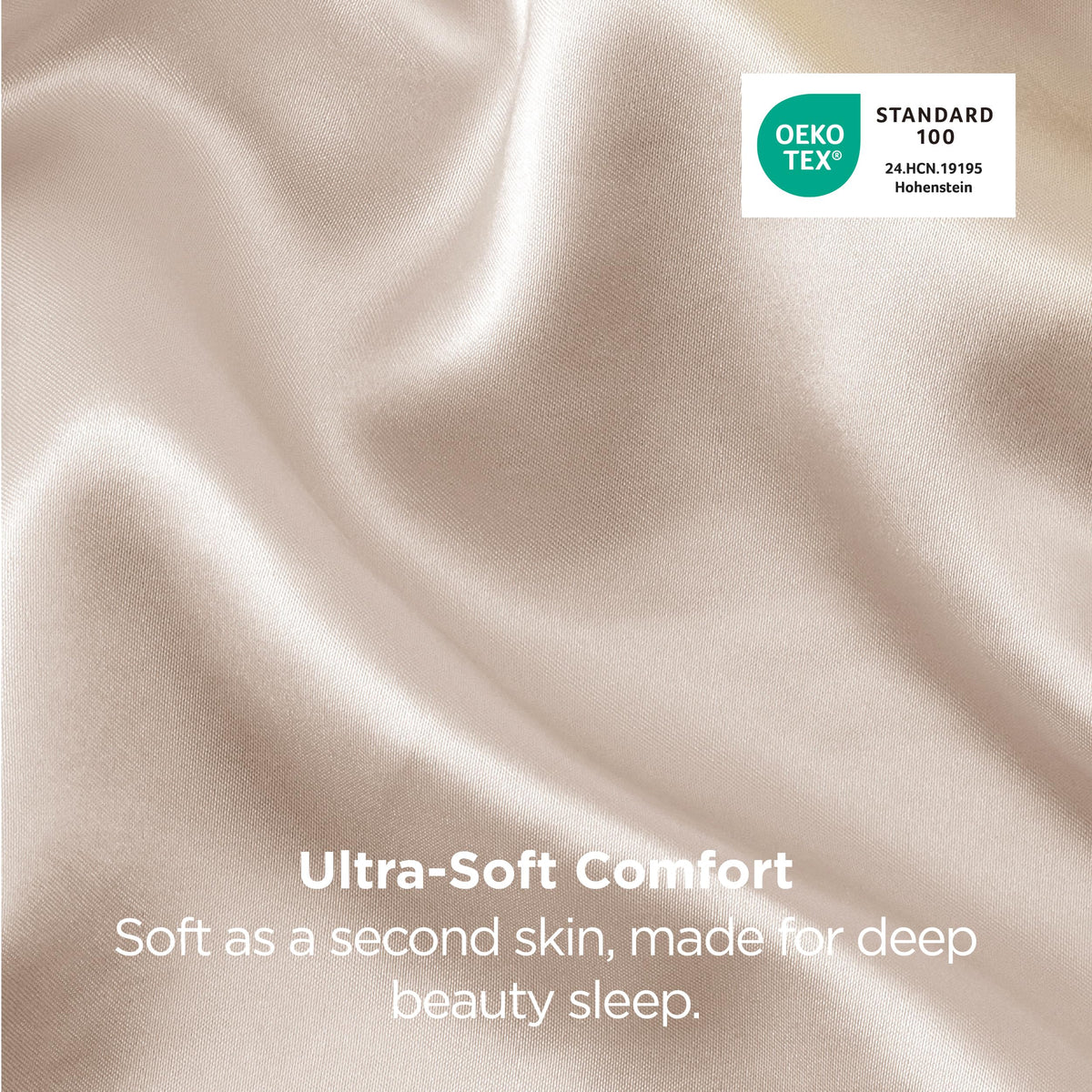 Bedsure Satin Pillowcases Queen Set of 2, Similar to Silk Pillow Case, 100% Polyester, Reduces Hair Frizz & Skin Friction, Decorative Covers, Gifts for Women, Envelope Closure, 20" x 30", Beige