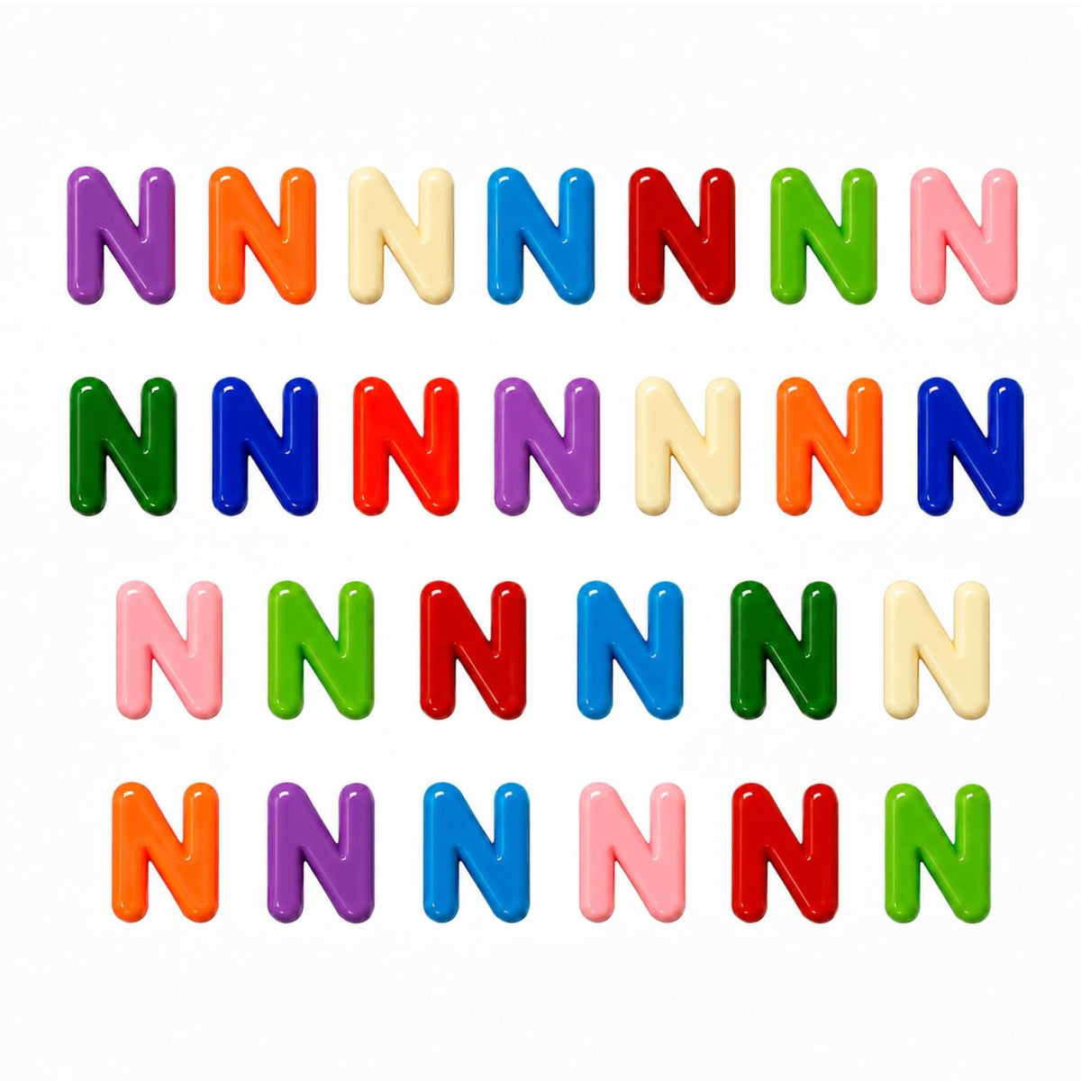 OVRUNS 26Pcs N Large Letter Beads with Horizontal Hole Bubble Alphabet Bead | Candy Colors, Acrylic Chunky Alphabet Beads, 6mm Large Holes, Ideal for Bracelets, Jewelry, Keychains, Bag Charms
