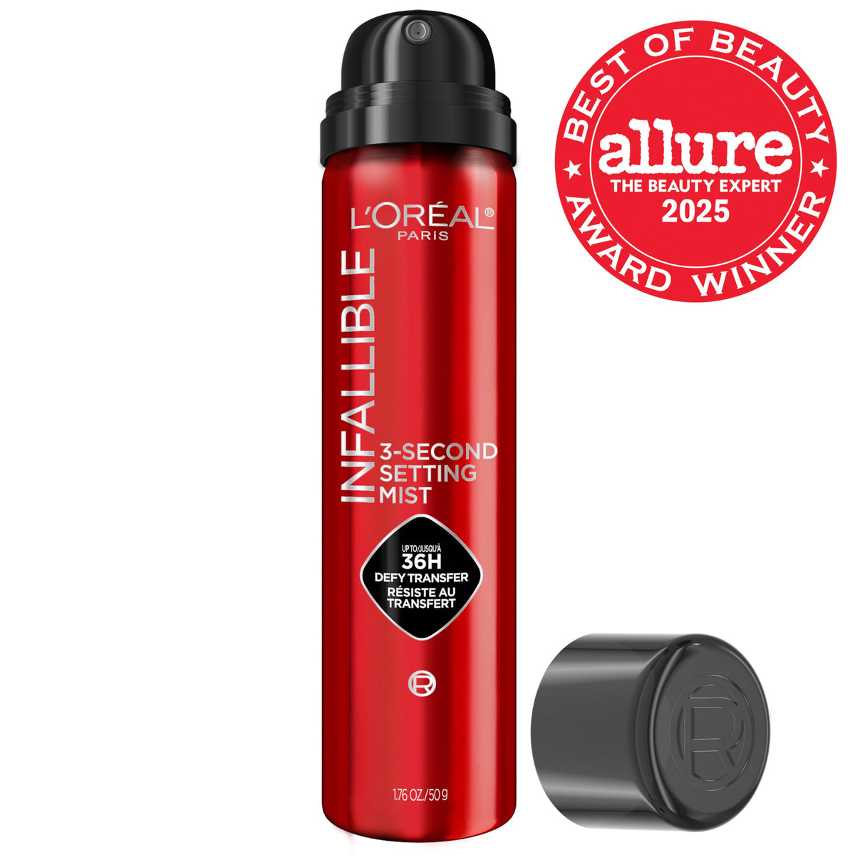 L'Oreal Paris Infallible 3-Second Setting Spray, Up to 36HR Wear, 1.76 oz | Microfine Mist Dries Instantly to Lock in Makeup, Waterproof, Non-Sticky, Transfer and Smudge-Resistant Finish