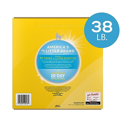 Purina Tidy Cats Clumping Cat Litter, Glade Clear Springs, 38 lb | Lightweight, low dust multi-cat litter with 10-day odor control and fresh floral fragrance