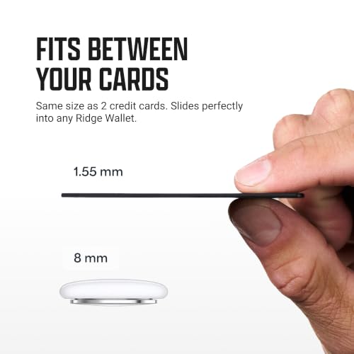 Ridge Tracker Card Compatible with Apple Find My, Compatible with Android Slim Tracking Card - Wallet Finder, Item Locator for Luggage Tags, Passports, Phone - MFi Certified, IP68 Water Resistance