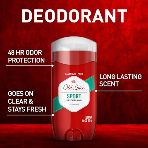 Old Spice Deodorant for Men, Aluminum Free, Sport Scent, 3.0 oz Pack of 3 | 24/7 Odor Protection | 24/7 Freshness & Long-Lasting Scent | Goes on Clean | Citrus & Amber Notes | High Endurance Collection