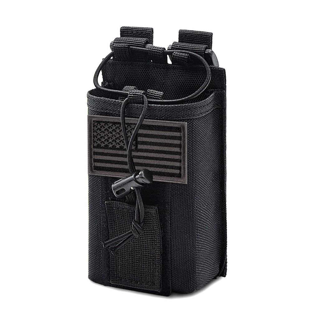 YEZEJUN Molle Radio Pouch Holster Tactical Holder Duty Belt Accessories Military Heavy Bag for Two Ways Walkie Talkies Adjustable Storage with 1 Pack Patch