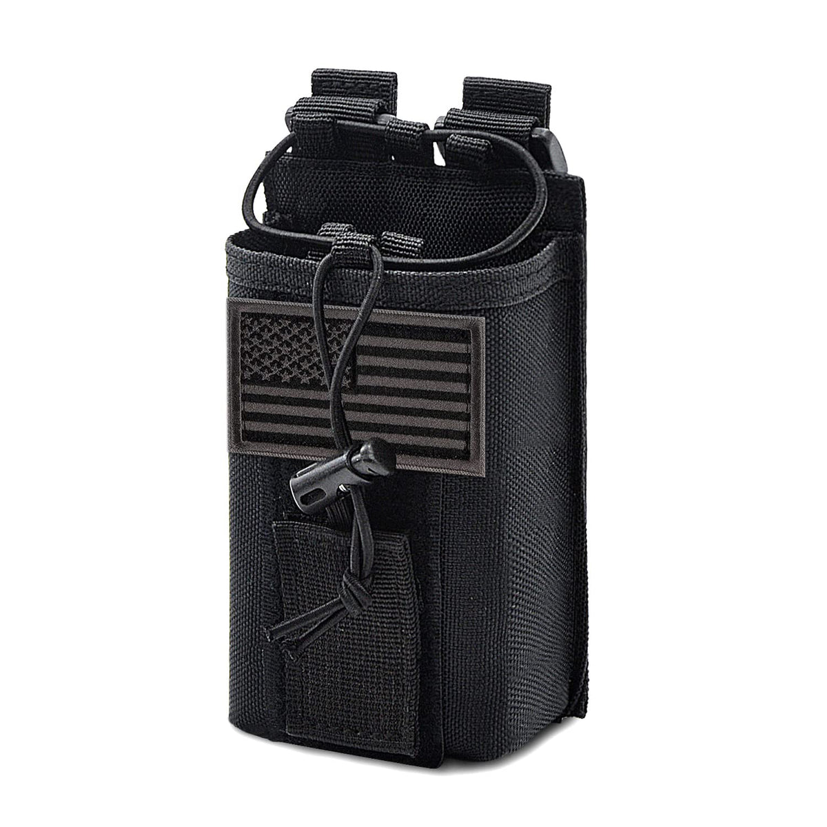 YEZEJUN Molle Radio Pouch Holster Tactical Holder Duty Belt Accessories Military Heavy Bag for Two Ways Walkie Talkies Adjustable Storage with 1 Pack Patch