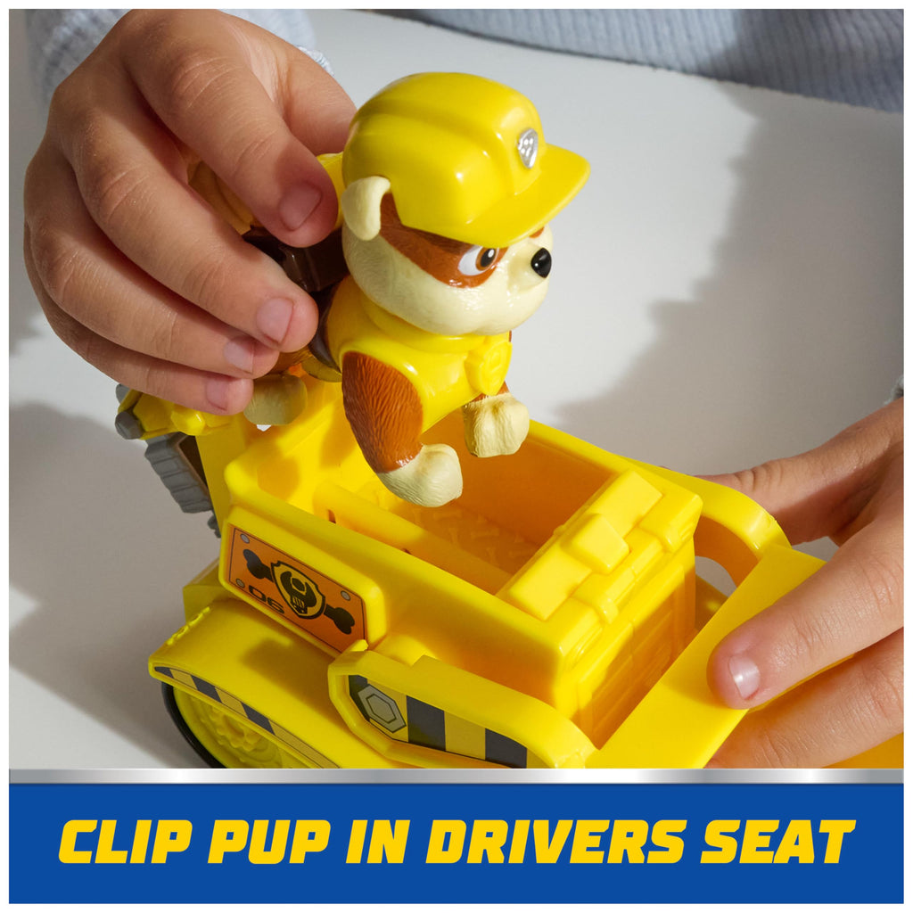 Paw Patrol, Rubble’s Bulldozer Toy Truck with Collectible Action Figure | Action Rescue Vehicle, Rolling Wheels, Rubble Action Figure, Imaginative Pretend Play, Kids Toys for Boys & Girls Ages 3 & Up
