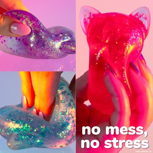 Horizon Group USA Slimygloop Gelli Gels, Blue Squishmallows | Slow-Flow Glitter Squishy Sensory Toys, Squeeze Stress Ball for Kids and Teens, Satisfying Sugar Squish Fidget