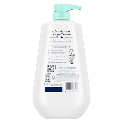 Dove Sensitive Skin Body Wash, 24hr Lotion-Soft Skin, 30.6 oz | Dove Sensitive Skin Body Wash soothes dry, sensitive skin with 24-hour hydration and a hypoallergenic formula.
