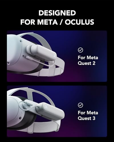 VIYISI Battery Pack for Meta Quest 3/2, 5000mAh VR Charger Accessories | Extended Playtime, Lightweight Power Bank Compatible with Oculus Original & Elite Head Straps, Ideal for Gaming and Travel