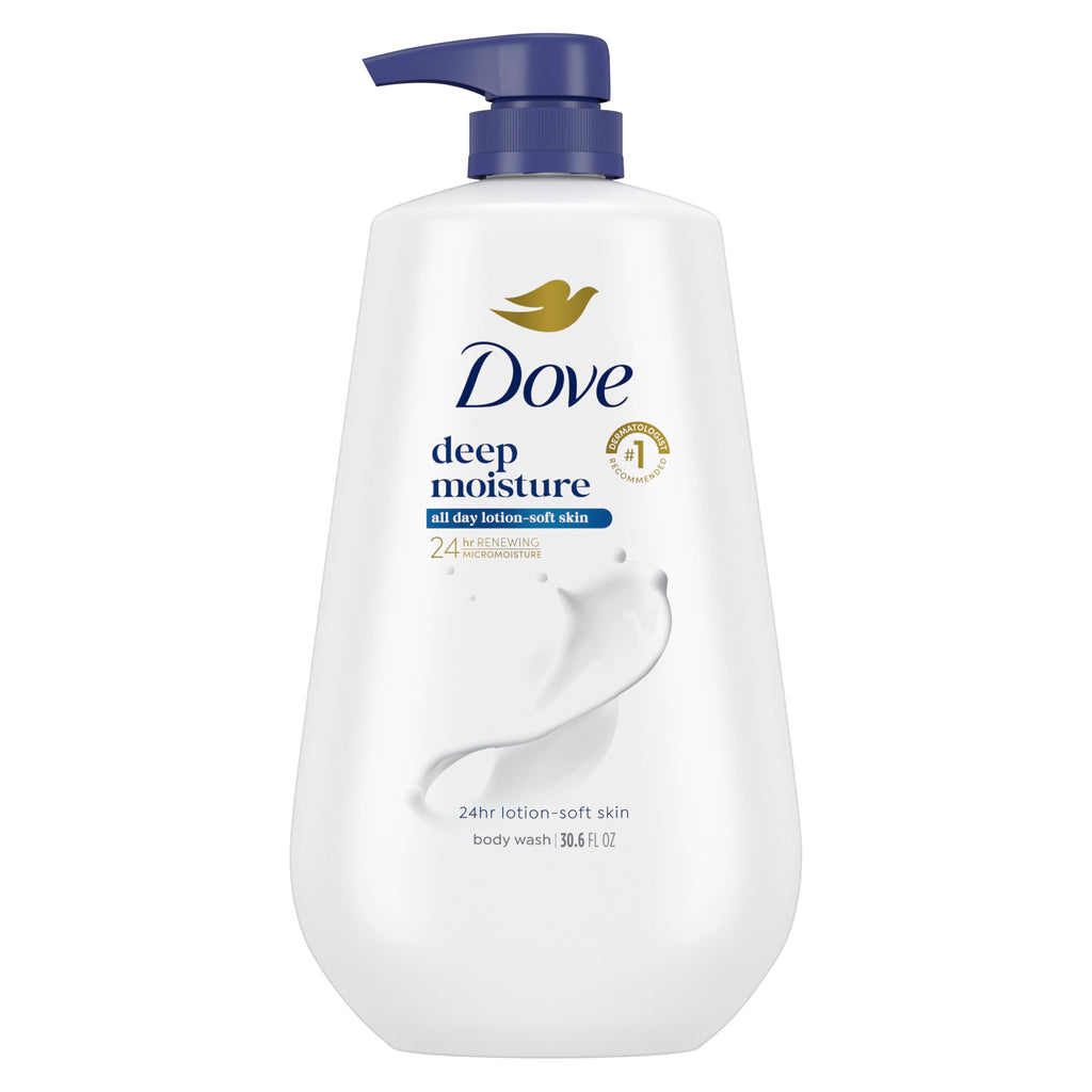 Dove Deep Moisture Body Wash, 30.6 oz Pump, Sulfate Free | Dove Deep Moisture Body Wash hydrates dry skin for 24 hours with a sulfate-free formula and MicroMoisture technology.