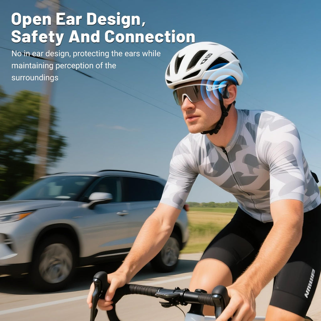 New Waterproof Open-Ear Bone Conduction Headphones - Bluetooth 6.0, Long Battery Life, Ultra-Light Wireless Headset with Stable Connection, Ideal for Running, Cycling, Workout, Hiking