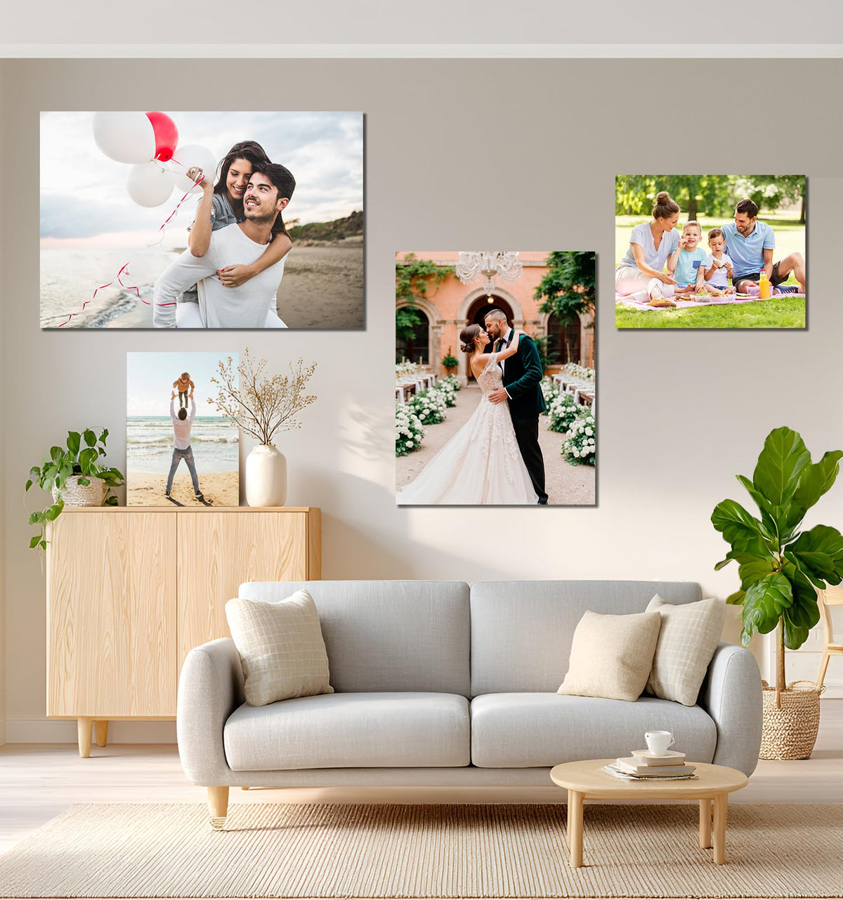 TreeDeal Custom Canvas Prints with Your Photos, Framed 11” x 14” Personalized Pictures Print, Customized Photo to Canvas Wall Art Ideal for Home Decor Gift Wrapping Pets Family Baby Wedding