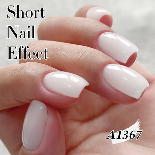 Double Rhythm 15ML Gel Nail Polish Pure Sheer Same Color Same Bottle Gel Polish Art Manicure Salon DIY at Home for Women (Milky White-A1075)