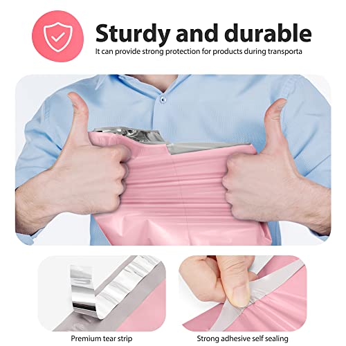 Fuxury Poly Mailers 14.5x19 Inch 50pc Shipping Bags for Small Business Pink | Mailing Envelopes for Clothing,Self Seal Shipping Envelopes Waterproof Poly bags Durable Packaging Bags