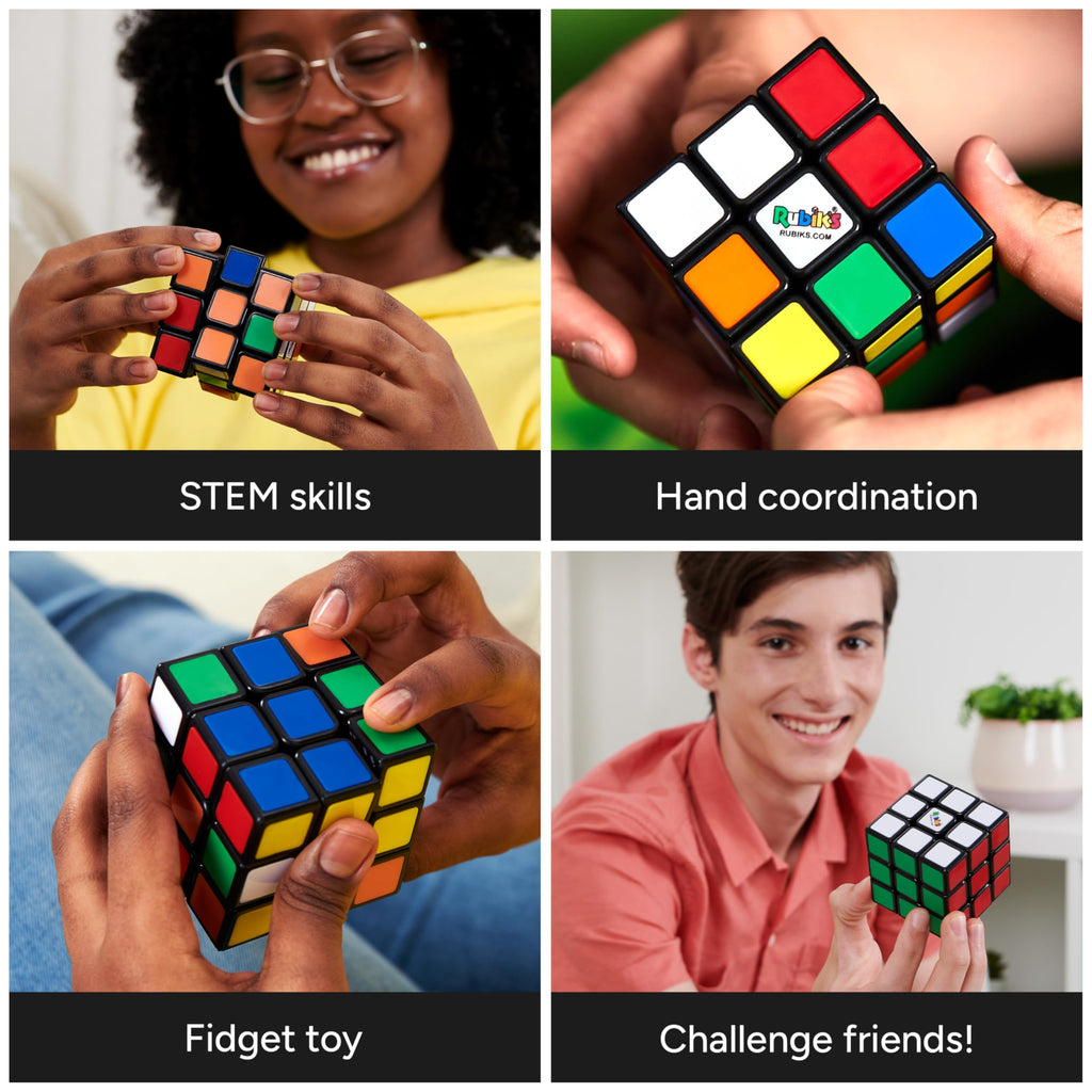 Rubik's Cube The Original 3x3 Puzzle Cube & Brain Teaser Fidget Toy | The World's Best-Known Puzzle, An Iconic STEM Toy That Enhances Spatial Awareness & Algorithmic Thinking Skills, Ages 8+