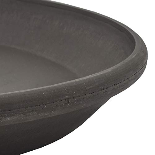 PSW Pot Collection AP35DC 14-inch Plastic/Stone/Wood Composite Plant Saucer Drip Tray – No Drainage Hole (Drillable), Indoor/Outer Water Tray, Dark Charcoal