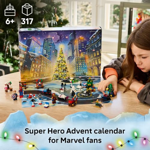 LEGO Marvel Advent Calendar 2026 76340 | Christmas Advent Calendar for Kids, Building Toy, Boys & Girls, Ages 6+, Festive Marvel Minifigures, 317 pieces