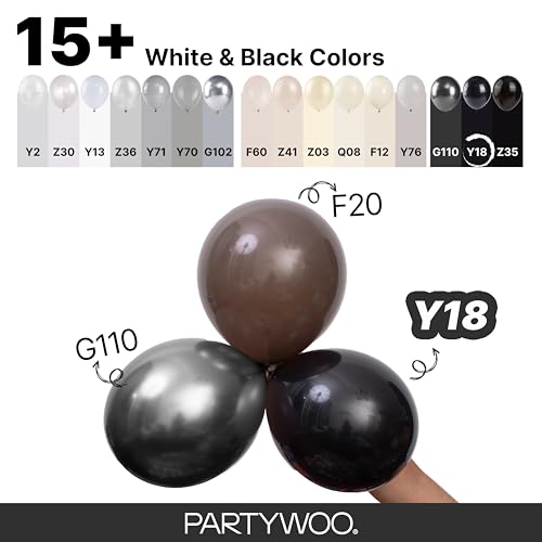 PartyWoo Black Balloons 140pcs Different Sizes of 18 12 10 5 Inch | Balloons for Baby Shower Birthday Graduation Casino Gaming Anniversary Retirement Baby Party Decorations Black-Y18