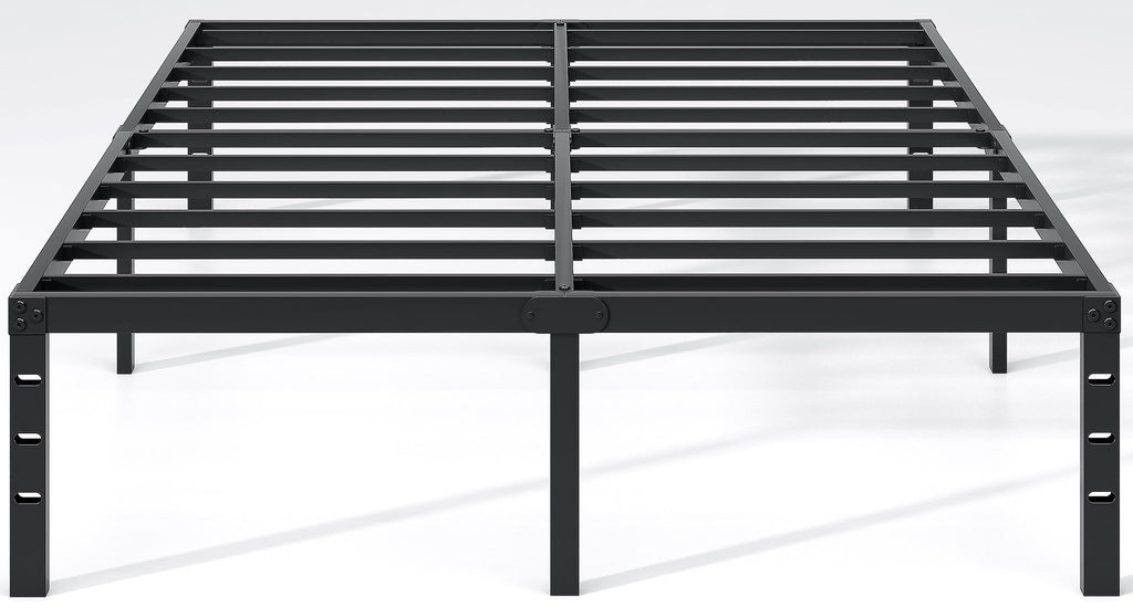 NEW JETO Metal Bed Frame,Queen Size Bed Frame with Storage Space,14 Inch | Heavy Duty Sturdy Mattress Foundation,Easy Assembly,No Box Spring Needed, Black