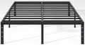 NEW JETO Metal Bed Frame,Queen Size Bed Frame with Storage Space,14 Inch | Heavy Duty Sturdy Mattress Foundation,Easy Assembly,No Box Spring Needed, Black